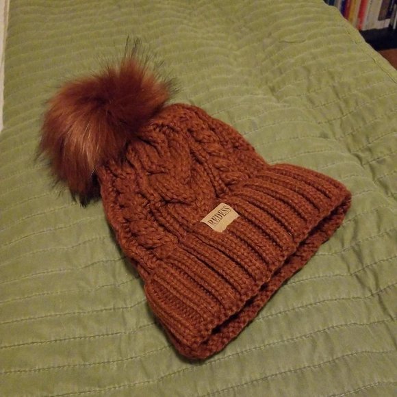 Womens Winter Warm Fleece Lined Knitted Soft Ski Cuff Beanie Hat with Pom Pom - Picture 8 of 8